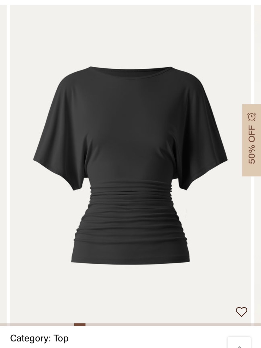 OGL Modal Effortless Boatneck Batwing Sleeve Side Ruched Top size large